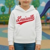 Louisville Kentucky Varsity Script Classic Sports Jersey Kids Hoodie thumb 3