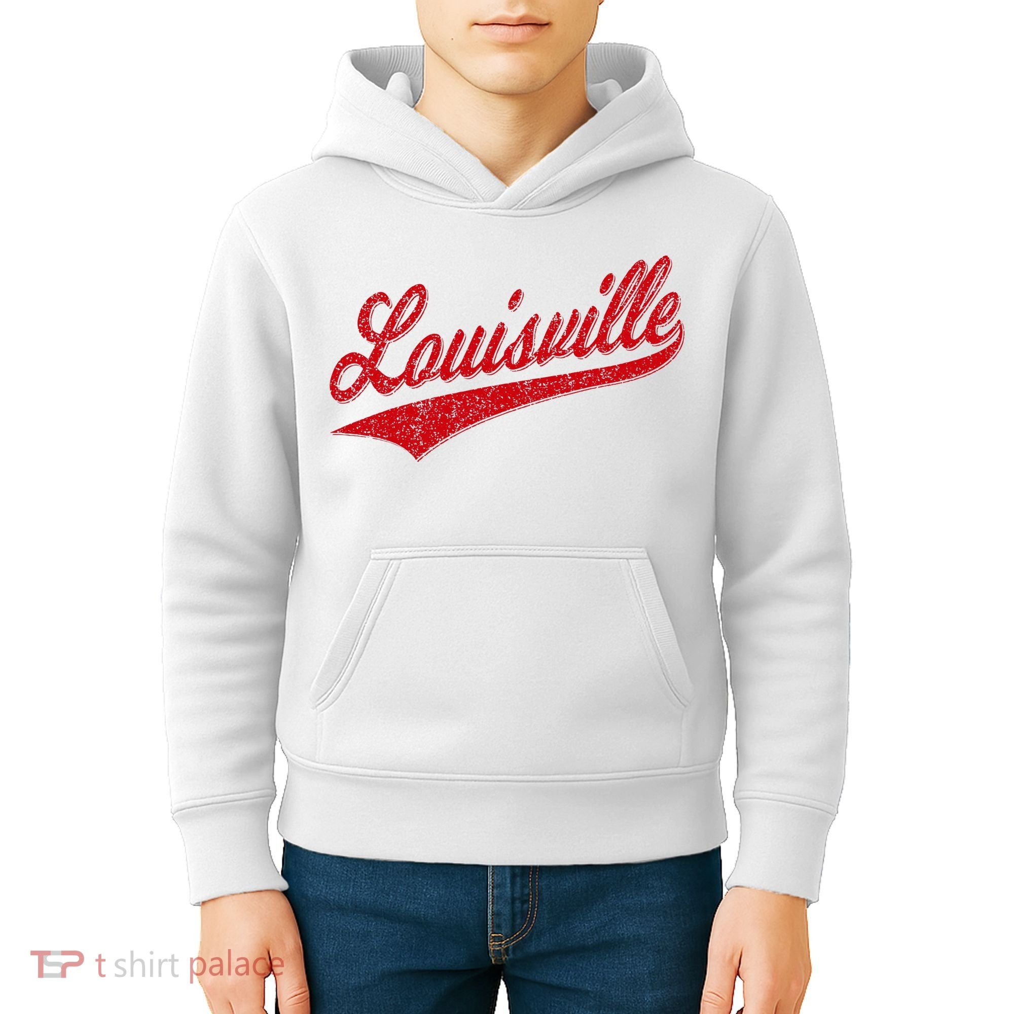 Louisville Kentucky Varsity Script Classic Sports Jersey Kids Hoodie