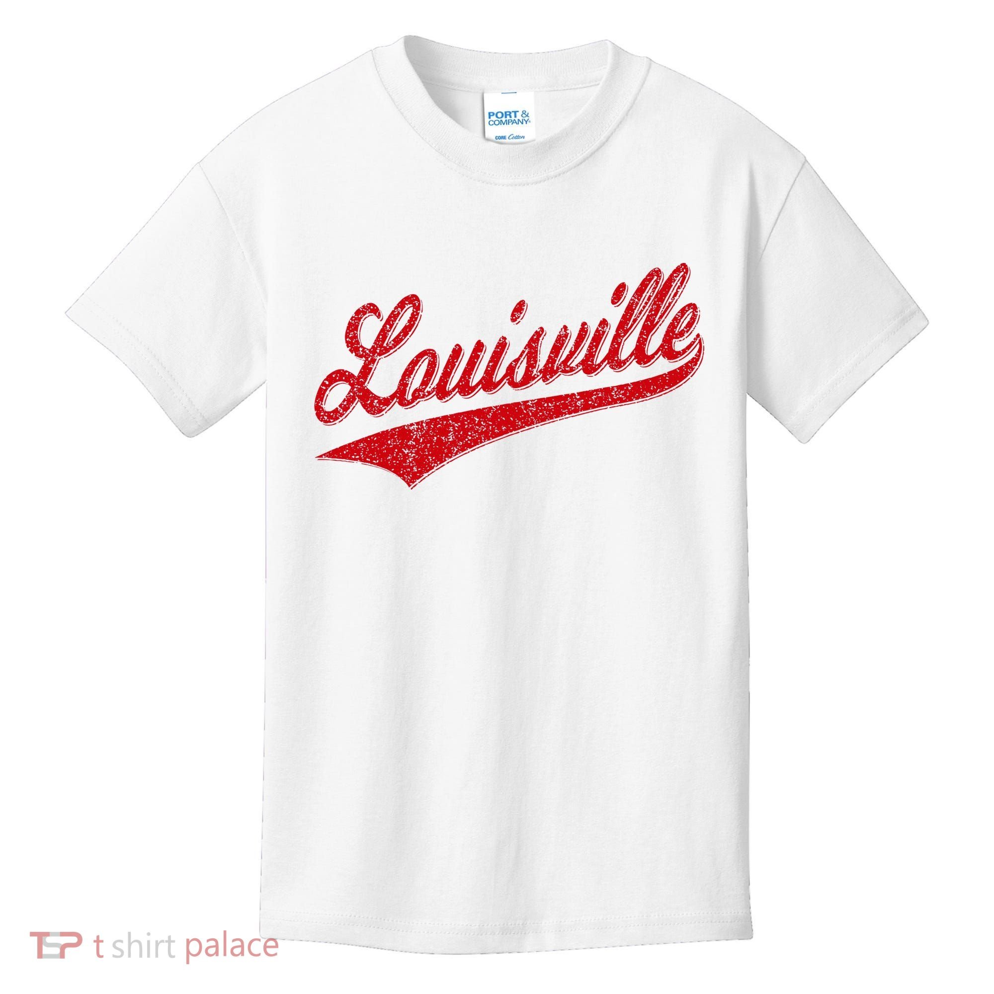 Louisville Kentucky Varsity Script Classic Sports Jersey Kids T-Shirt