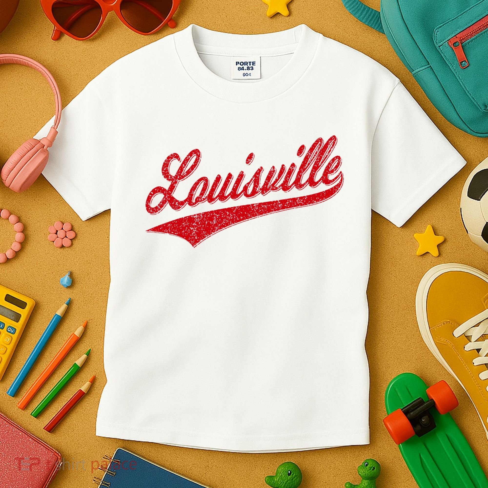 Louisville Kentucky Varsity Script Classic Sports Jersey Kids T-Shirt