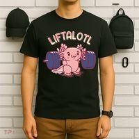 Liftalotl Lifting Axolotl Weightlifting Gym Workout Girl Boy T-Shirt thumb 6