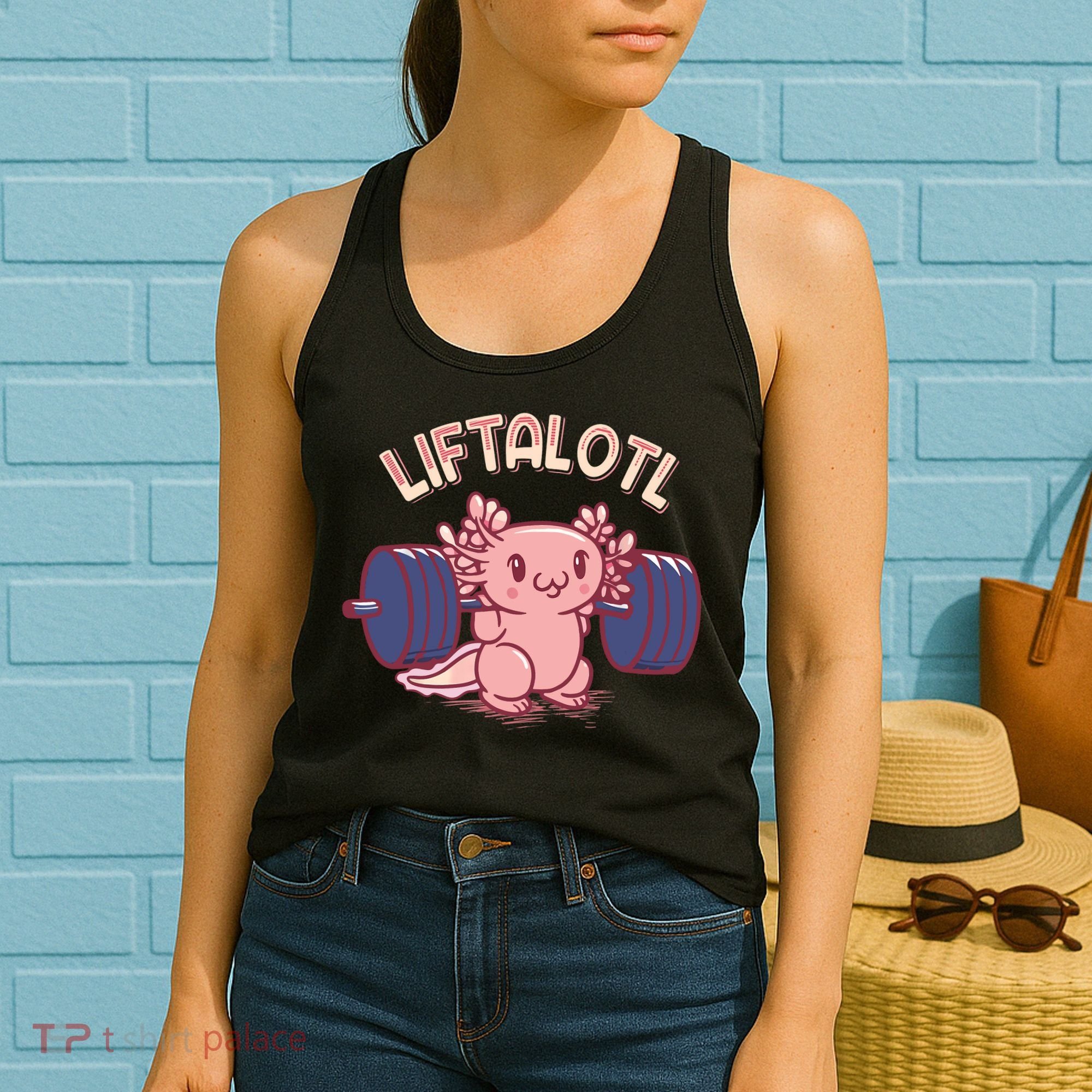 Liftalotl Lifting Axolotl Weightlifting Gym Workout Girl Boy Women's Tank Top
