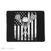 Lacrosse Player Gift LAX American Flag Mousepad thumb 0