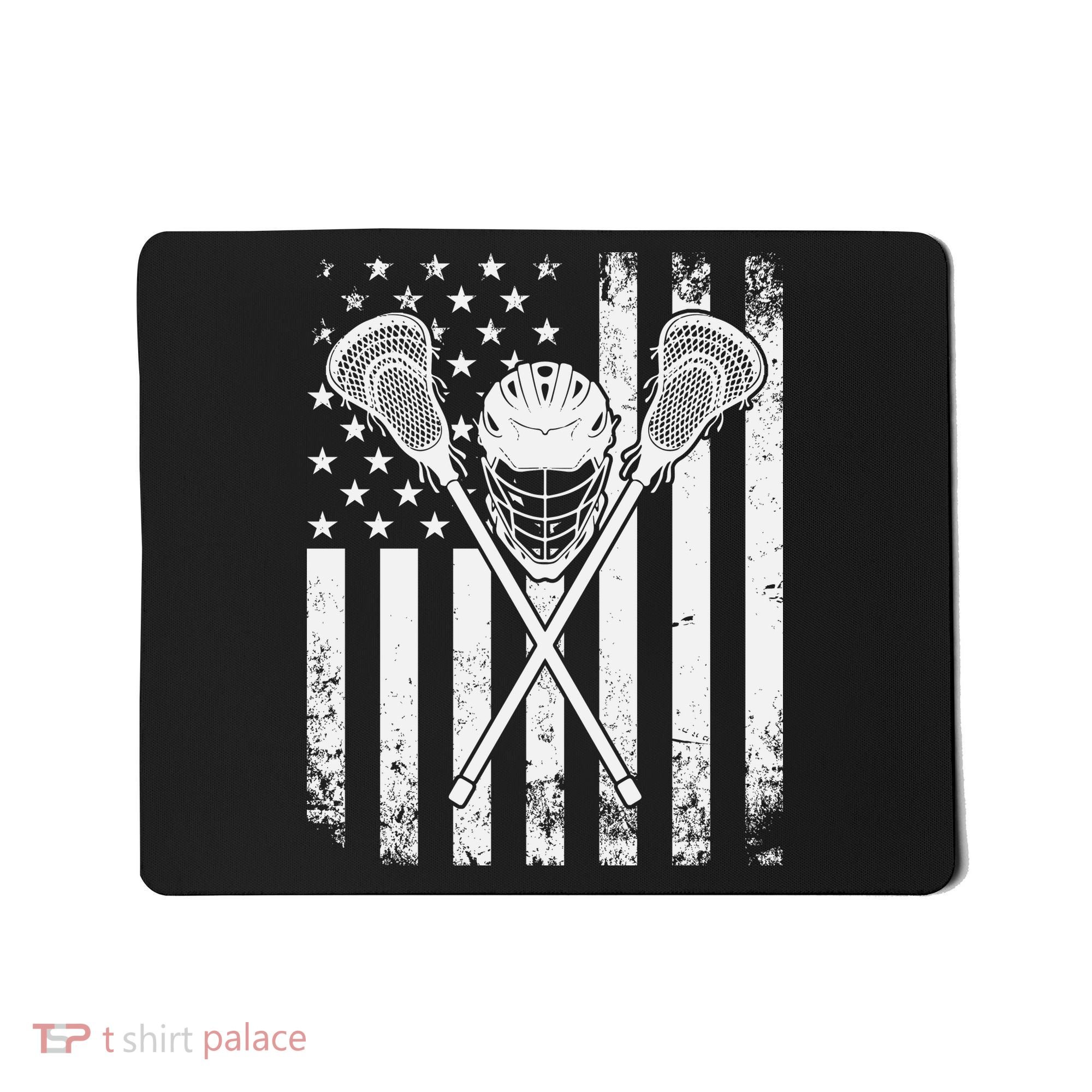 Lacrosse Player Gift LAX American Flag Mousepad