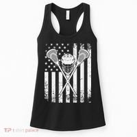 Lacrosse Player Gift LAX American Flag Women's Tank Top thumb 0