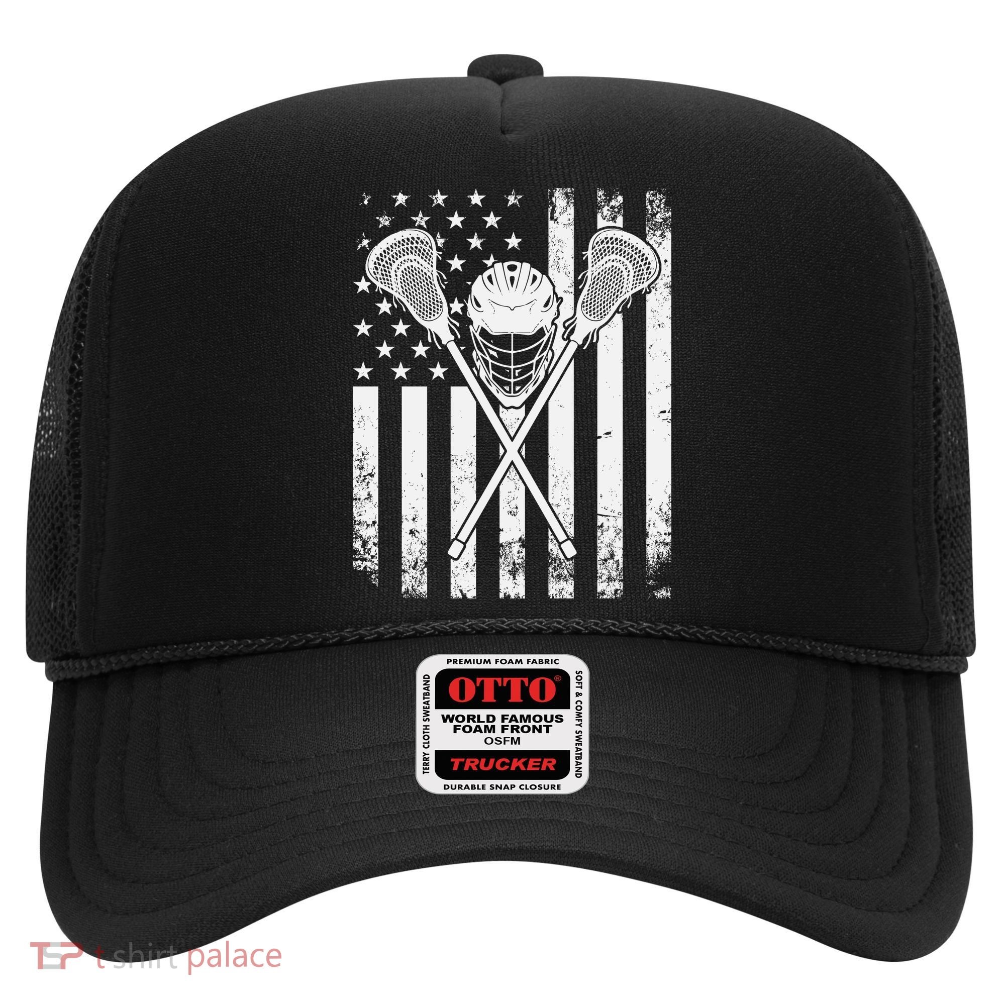 Lacrosse Player Gift LAX American Flag Hat