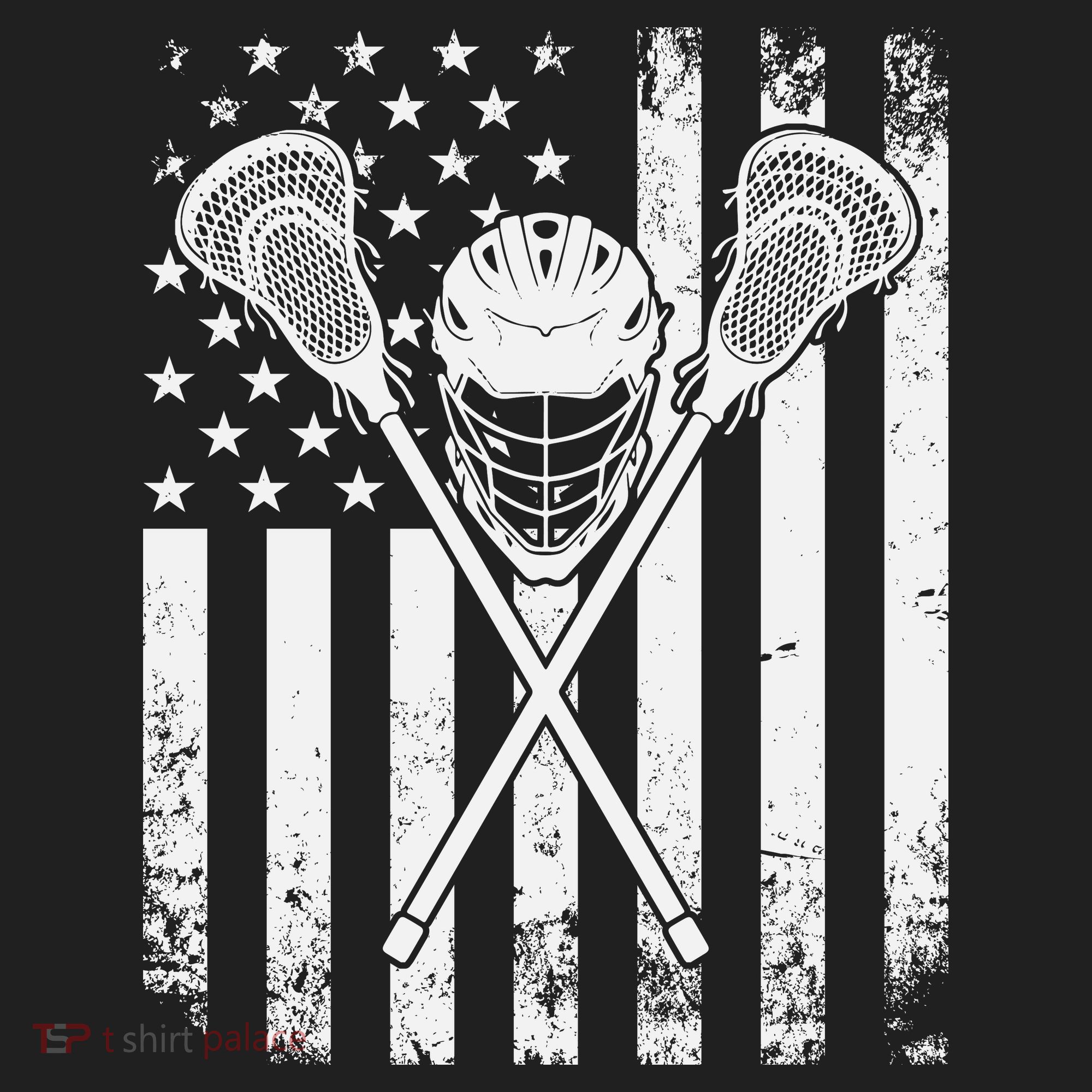 Lacrosse Player Gift LAX American Flag Hat
