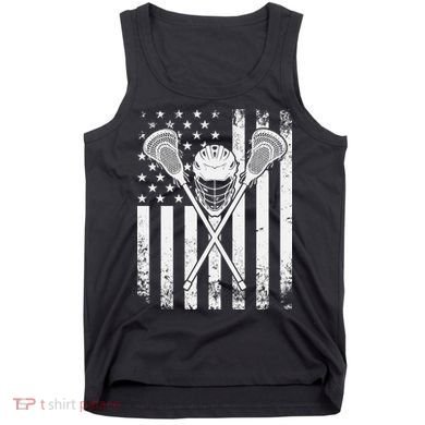 Lacrosse Player Gift LAX American Flag Tank Top