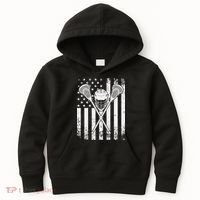 Lacrosse Player Gift LAX American Flag Kids Hoodie thumb 0