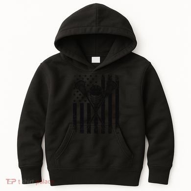 Lacrosse LAX American Flag Kids Hoodie