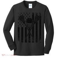 Lacrosse LAX American Flag Kids Long Sleeve Shirt thumb 0