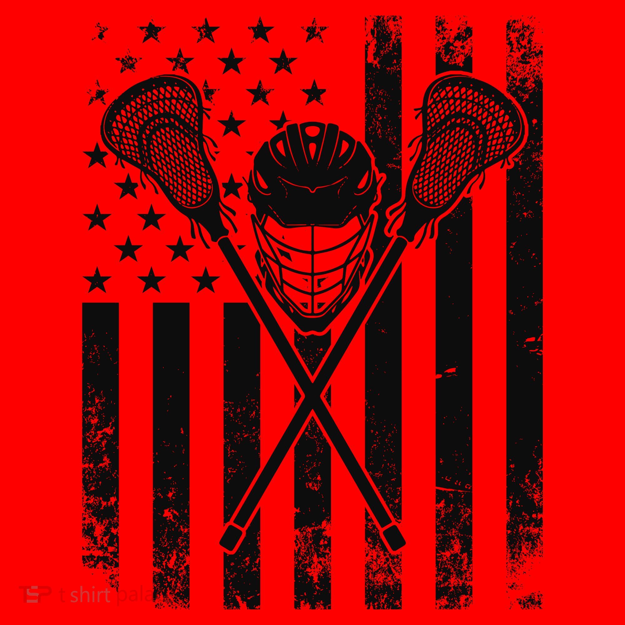 Lacrosse LAX American Flag Santa Hat