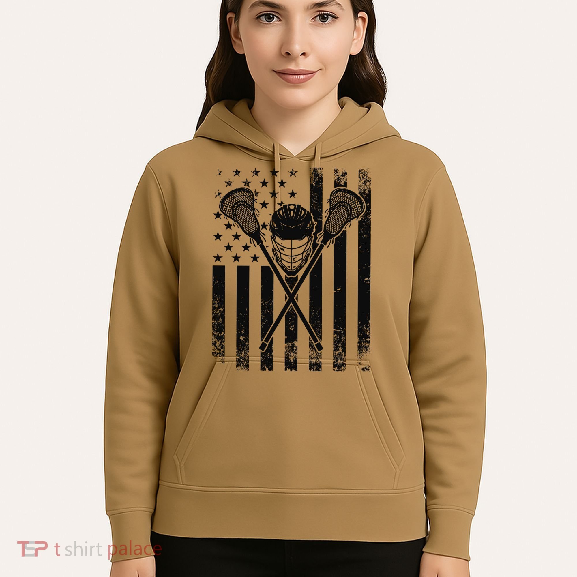 Lacrosse LAX American Flag Hoodie