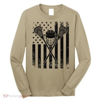 Lacrosse LAX American Flag Long Sleeve Shirt
