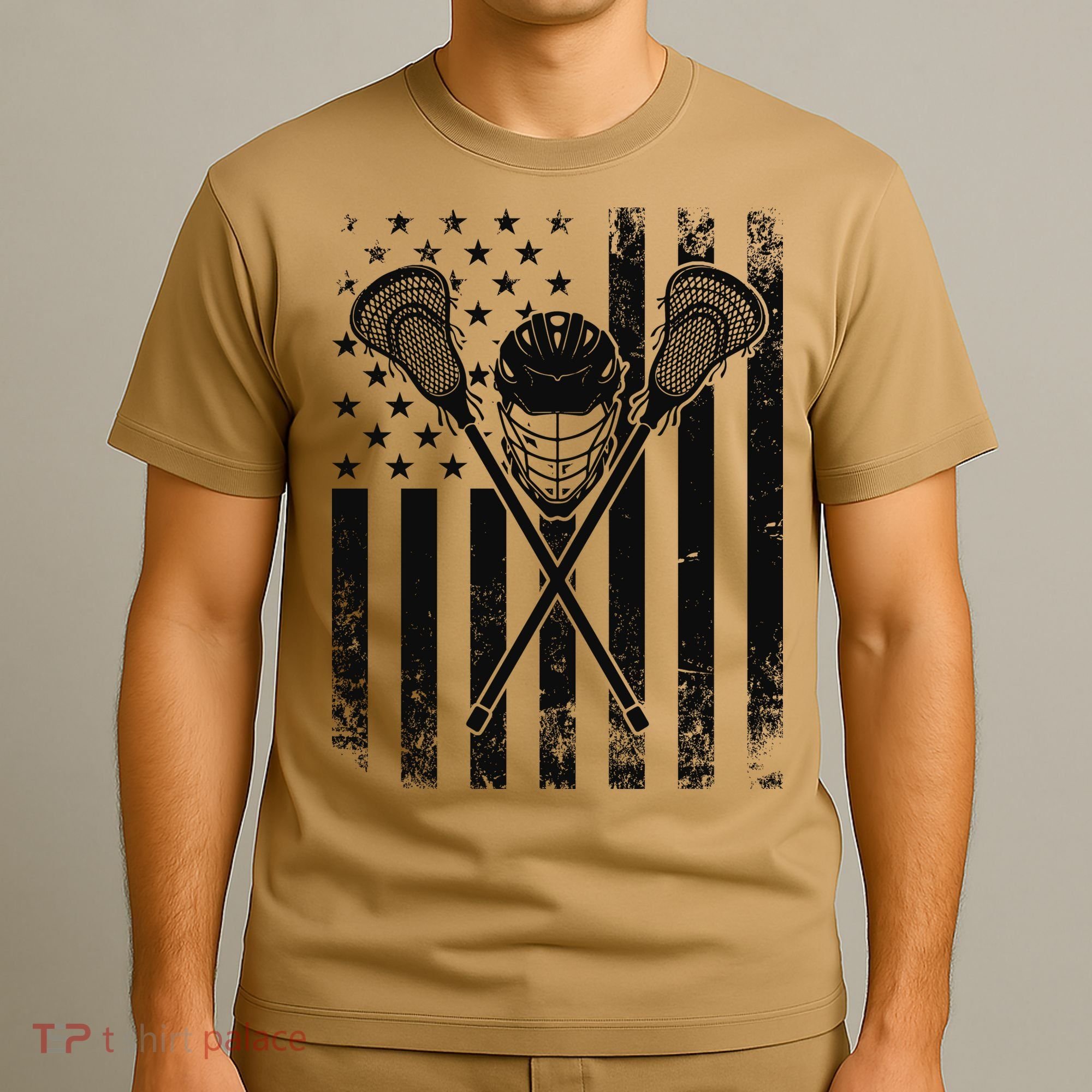 Lacrosse LAX American Flag T-Shirt