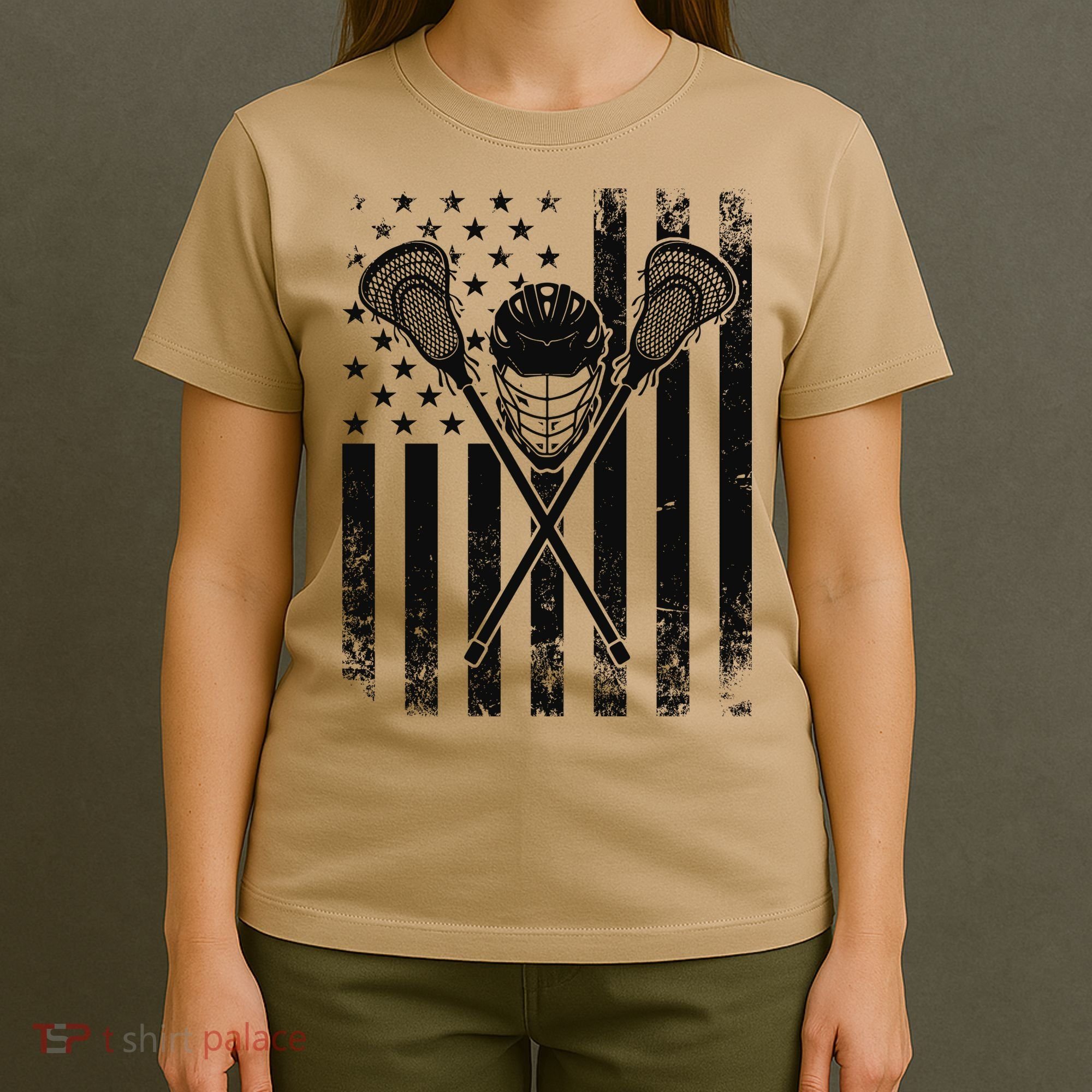 Lacrosse LAX American Flag T-Shirt