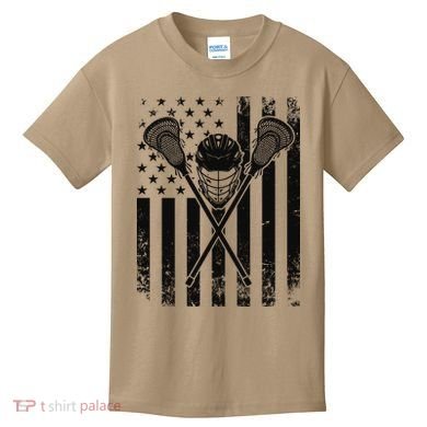 Lacrosse LAX American Flag Kids T-Shirt