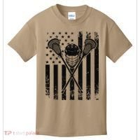 Lacrosse LAX American Flag Kids T-Shirt thumb 0