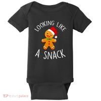 Looking Like A Snack Gingerbread Man Christmas Cookie Xmas Baby Bodysuit thumb 0