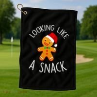 Looking Like A Snack Gingerbread Man Christmas Cookie Xmas Golf Towel thumb 1