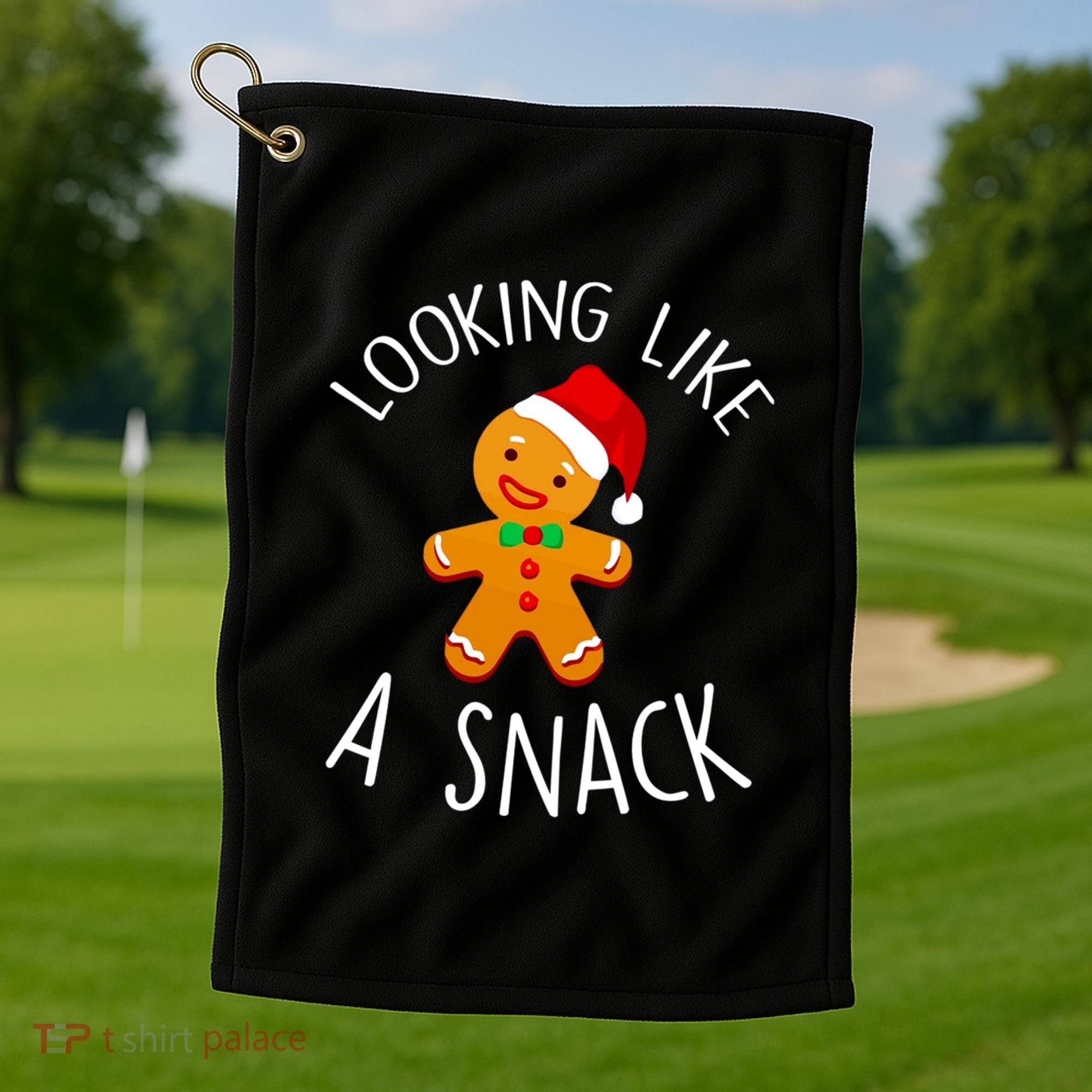 Looking Like A Snack Gingerbread Man Christmas Cookie Xmas Golf Towel
