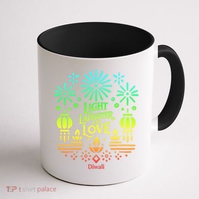 Light Laughter And Love Diwali Celebration Gift Coffee Mug back