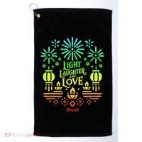 Light Laughter And Love Diwali Celebration Gift Golf Towel thumb 0