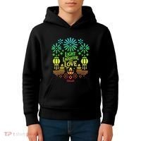 Light Laughter And Love Diwali Celebration Gift Kids Hoodie thumb 4