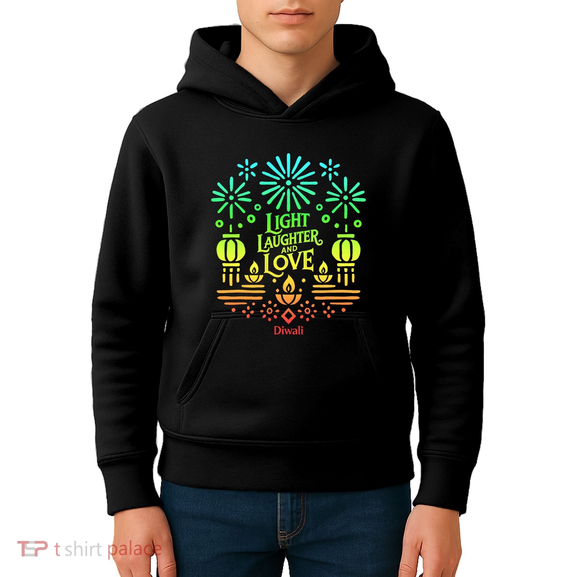 Light Laughter And Love Diwali Celebration Gift Kids Hoodie