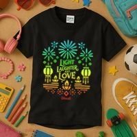 Light Laughter And Love Diwali Celebration Gift Kids T-Shirt thumb 3