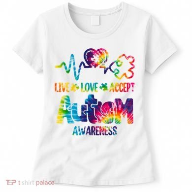 Live Love Accept Autism Awareness Colorful Women's T-Shirt