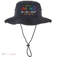 Live Love Accept Autism Awareness Tie Dye Puzzle HeartBeat Bucket Hat thumb 0