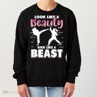Look Like A Beauty Kick Like A Beast Boxing Gym Boxer Women's Sweatshirt thumb 0