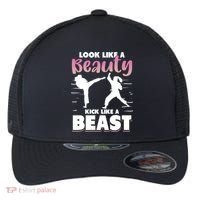 Look Like A Beauty Kick Like A Beast Boxing Gym Boxer Flexfit Unipanel Trucker Cap thumb 0