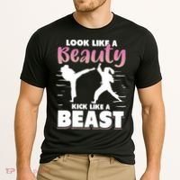 Look Like A Beauty Kick Like A Beast Boxing Gym Boxer Cooling Performance Crew T-Shirt thumb 2