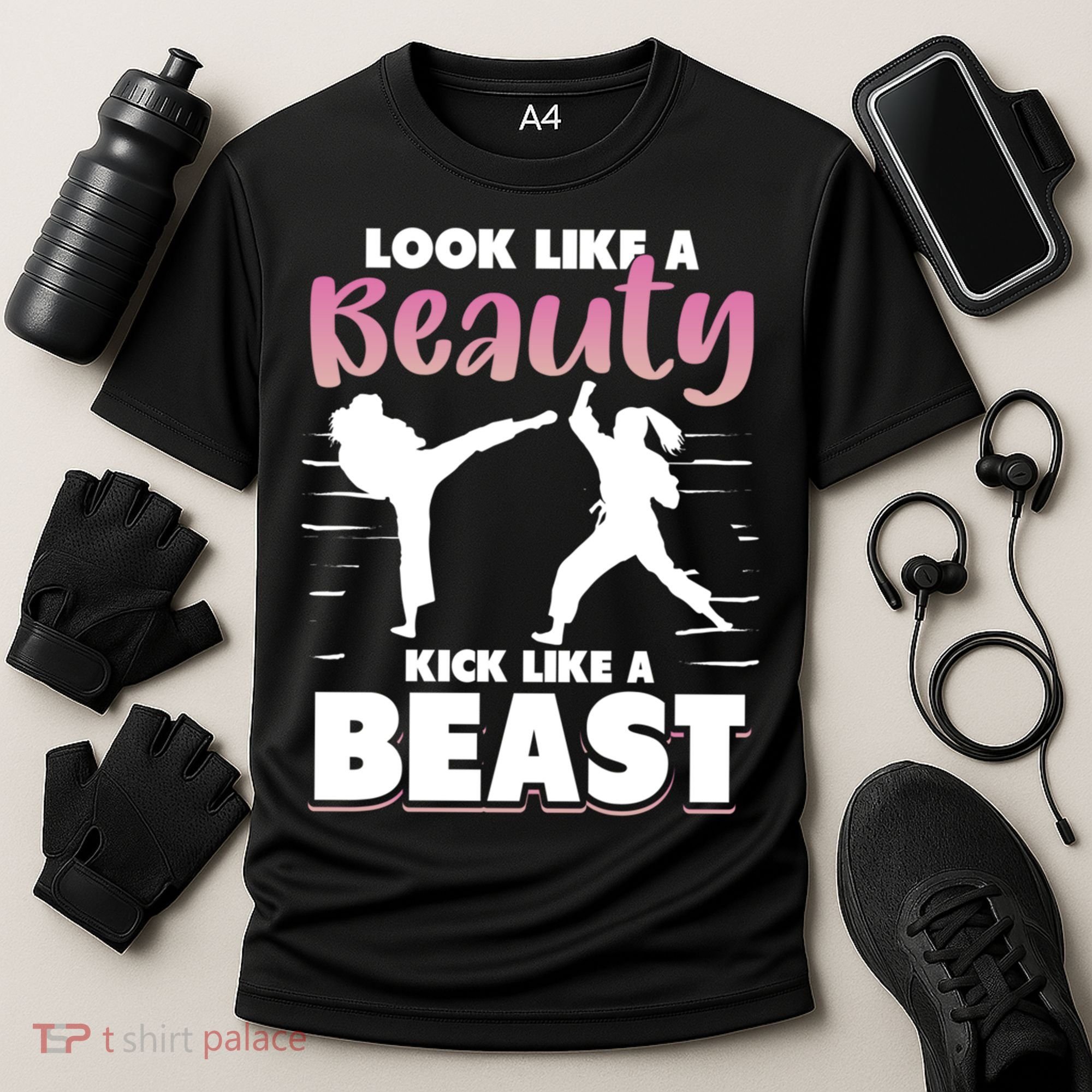 Look Like A Beauty Kick Like A Beast Boxing Gym Boxer Cooling Performance Crew T-Shirt