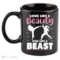 Look Like A Beauty Kick Like A Beast Boxing Gym Boxer 11oz C Handle Ceramic Mug thumb 2