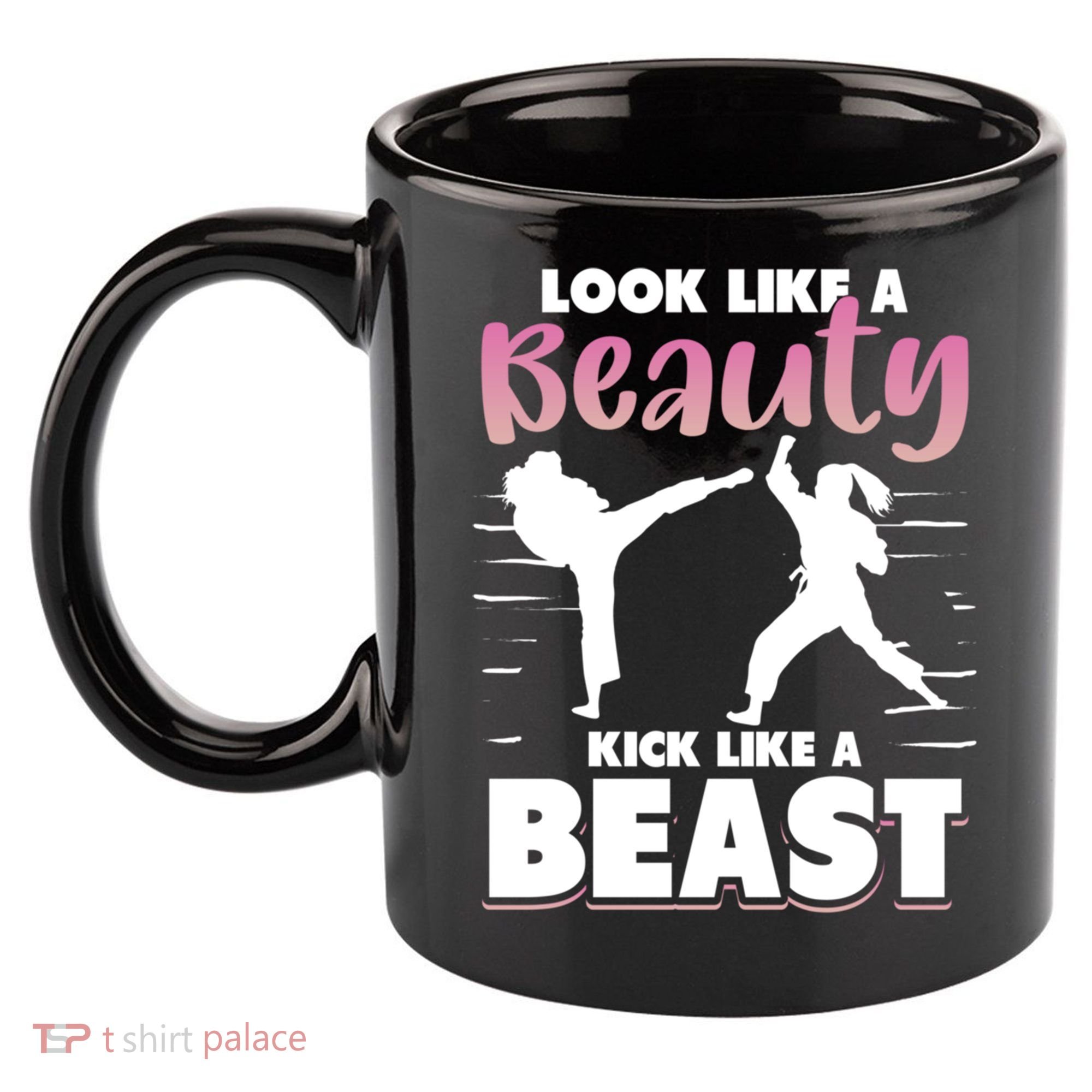 Look Like A Beauty Kick Like A Beast Boxing Gym Boxer 11oz C Handle Ceramic Mug