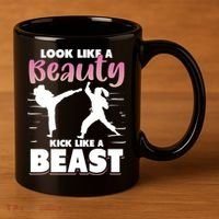 Look Like A Beauty Kick Like A Beast Boxing Gym Boxer 11oz C Handle Ceramic Mug thumb 3