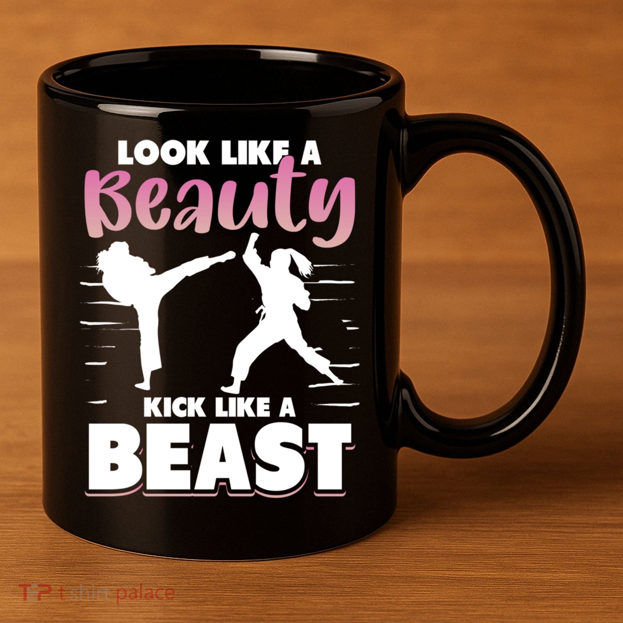 Look Like A Beauty Kick Like A Beast Boxing Gym Boxer 11oz C Handle Ceramic Mug