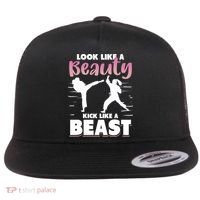 Look Like A Beauty Kick Like A Beast Boxing Gym Boxer Flat Bill Trucker Hat thumb 0
