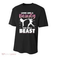 Look Like A Beauty Kick Like A Beast Boxing Gym Boxer Youth Performance Sprint T-Shirt thumb 0