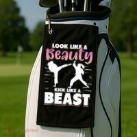 Look Like A Beauty Kick Like A Beast Boxing Gym Boxer Golf Towel thumb 2