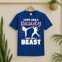 Look Like A Beauty Kick Like A Beast Boxing Gym Boxer T-Shirt thumb 2