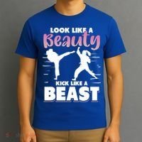 Look Like A Beauty Kick Like A Beast Boxing Gym Boxer T-Shirt thumb 3