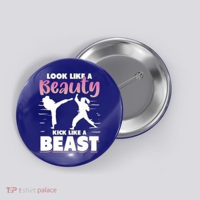 Look Like A Beauty Kick Like A Beast Boxing Gym Boxer Button
