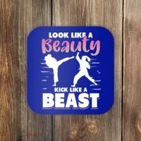 Look Like A Beauty Kick Like A Beast Boxing Gym Boxer Coaster thumb 0