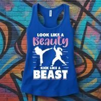Look Like A Beauty Kick Like A Beast Boxing Gym Boxer Women's Tank Top thumb 3