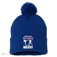 Look Like A Beauty Kick Like A Beast Boxing Gym Boxer Pom Pom 12in Knit Beanie thumb 0