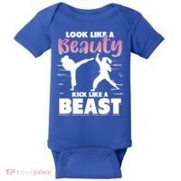 Look Like A Beauty Kick Like A Beast Boxing Gym Boxer Baby Bodysuit thumb 0